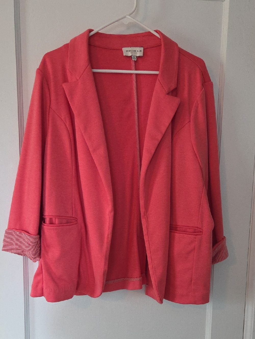 Skies Are Blue Coral Blazer Jacket